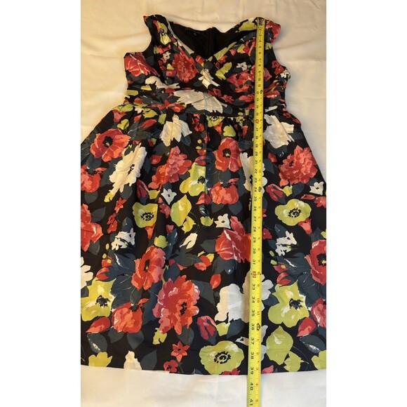 LAFAYETTE 148 Blamu 100% Silk Floral Crisscross A-Line Dress 14 Formal Party - Picture 11 of 13